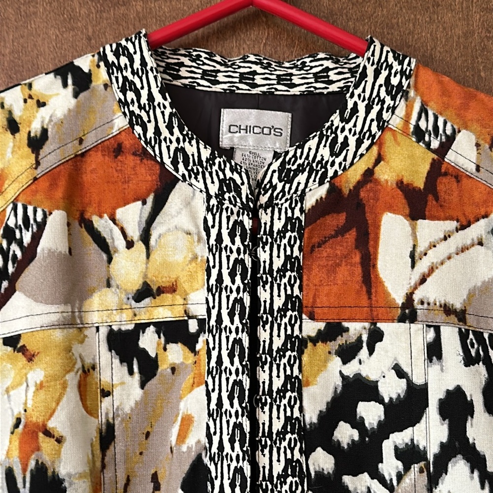 Chico's Multicolor Floral Patterned Jacket - image 2